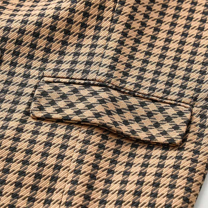 Gilet da uomo in stile medievale con motivo pied de poule - image 6