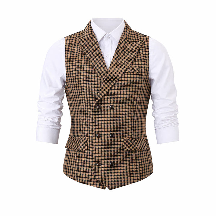 Gilet da uomo in stile medievale con motivo pied de poule - image 8