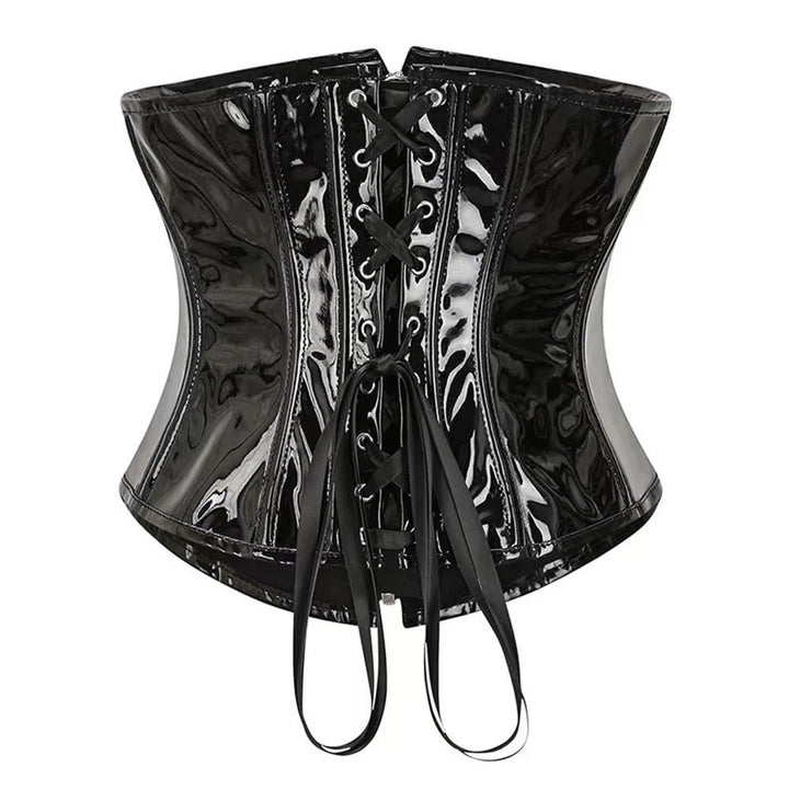 Corsetto da donna in PU lucido con cerniera frontale, modellatore per la vita e controllo addominale. - image 2