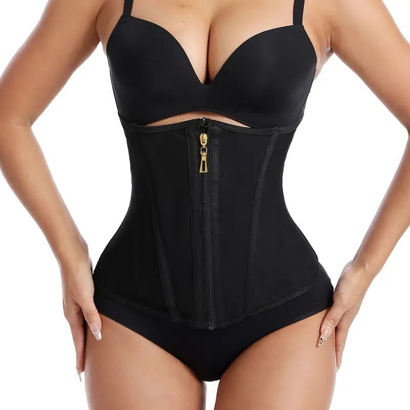Corsetto modellante da donna in nylon con stecche, chiusura posteriore multipla, controllo addominale, snellente e modellante. - Nero - 3XL - image 1