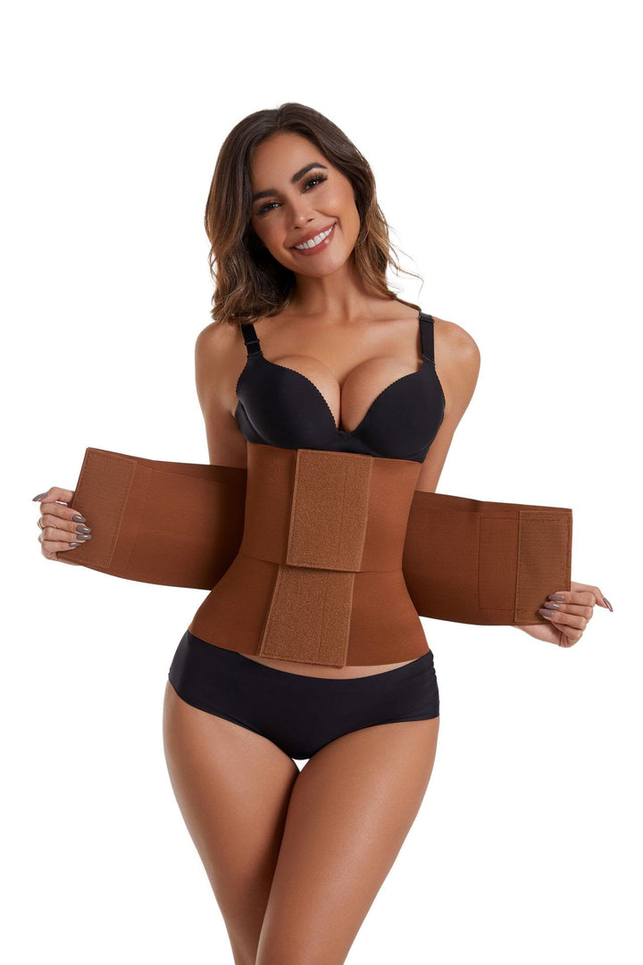 Corsetto modellante da donna in poliestere, cintura contenitiva per la vita e il corpo. - Caffè - 2XL - image 1