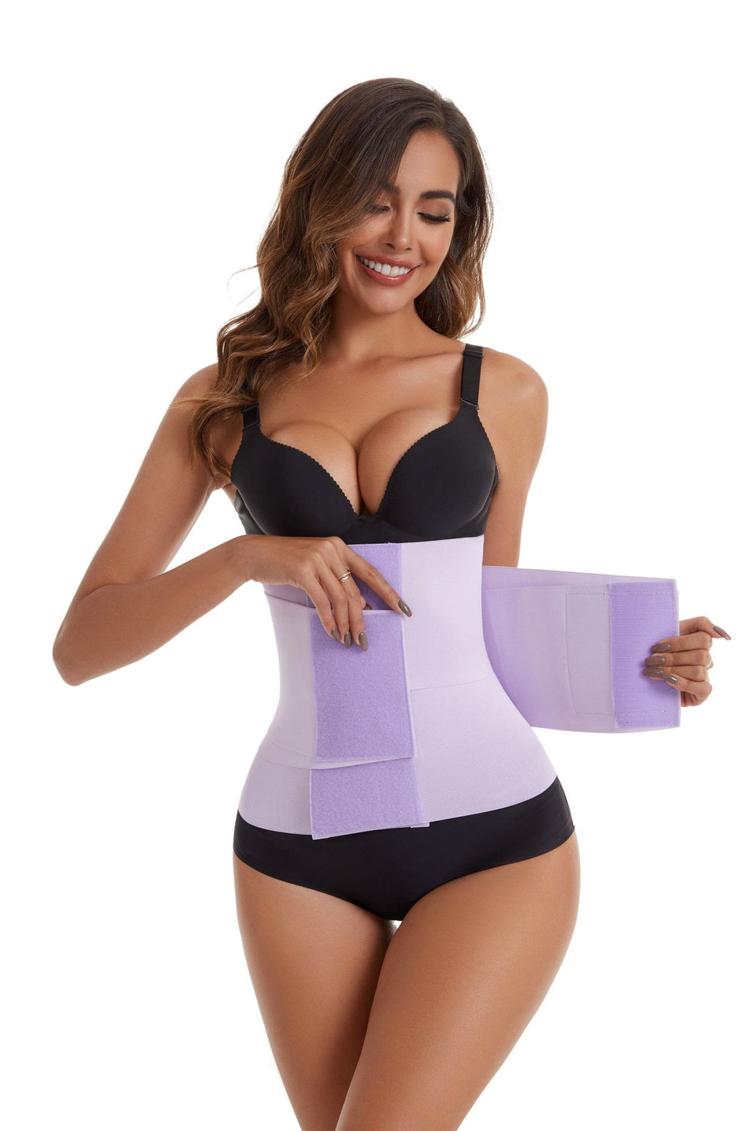 Corsetto modellante da donna in poliestere, cintura contenitiva per la vita e il corpo. - Viola - 2XL - image 4