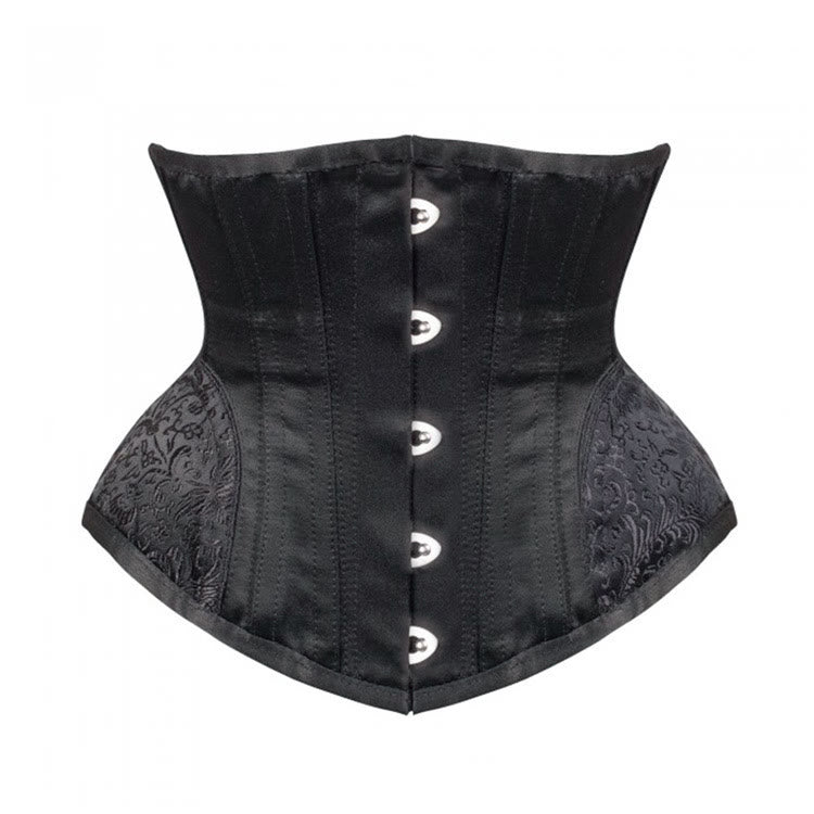 Corsetto modellante da donna con stecche in acciaio satinato, per controllo addominale e silhouette a clessidra. - Nero - 6XL - image 1