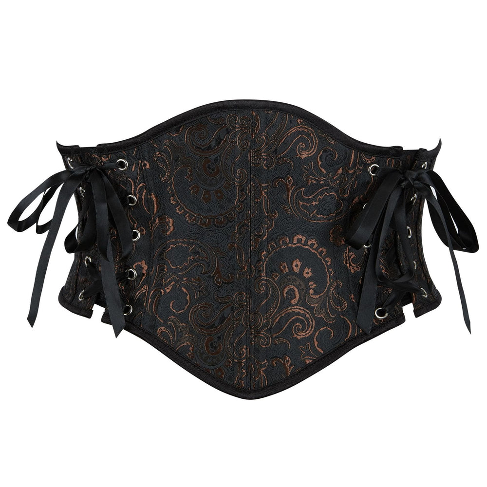 Corsetto modellante da donna in jacquard stile retrò con 13 stecche in acciaio, per una silhouette a clessidra. - Nero - 2XL - image 1