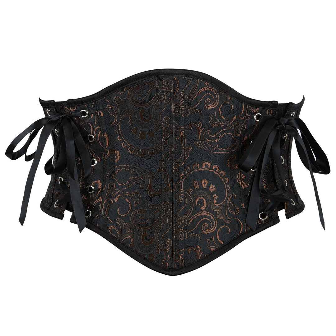 Corsetto modellante da donna in jacquard stile retrò con 13 stecche in acciaio, per una silhouette a clessidra. - Nero - 2XL - image 1