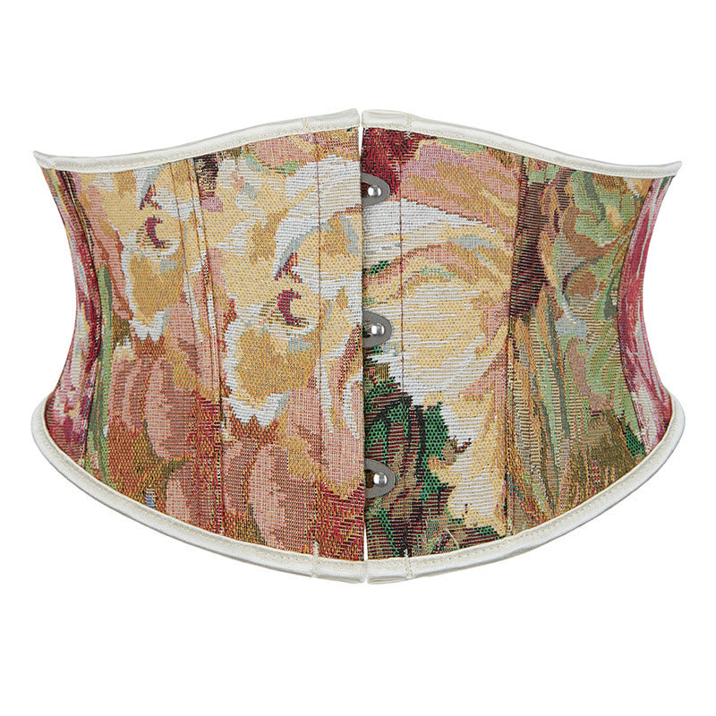 Corsetto corto in jacquard floreale stile retrò, capospalla alla moda per tutti i giorni e per le feste. - Composizione floreale mista - 2XL - image 4