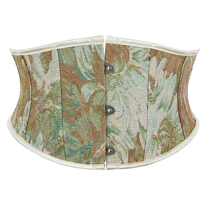 Corsetto corto in jacquard floreale stile retrò, capospalla alla moda per tutti i giorni e per le feste. - Verde - 2XL - image 3