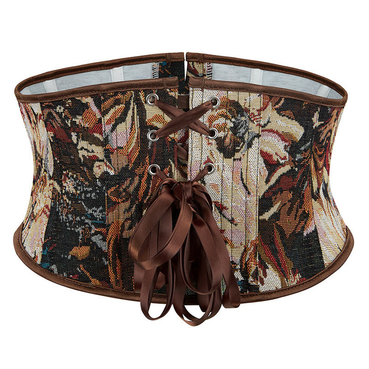 Corsetto corto in jacquard floreale stile retrò, capospalla alla moda per tutti i giorni e per le feste. - image 2