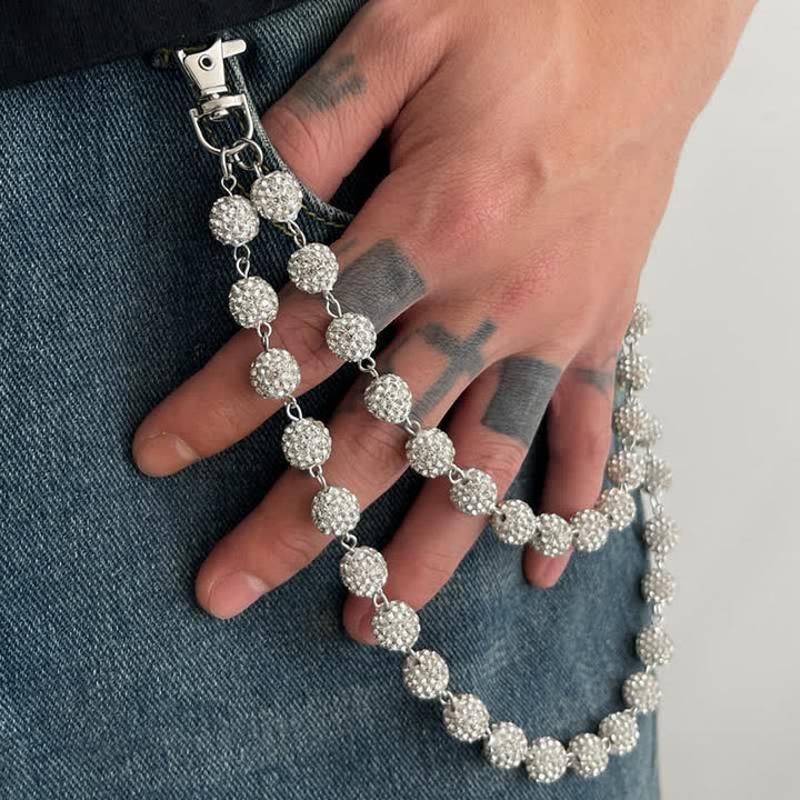 Catena per pantaloni a doppio strato con diamanti scintillanti - image 5