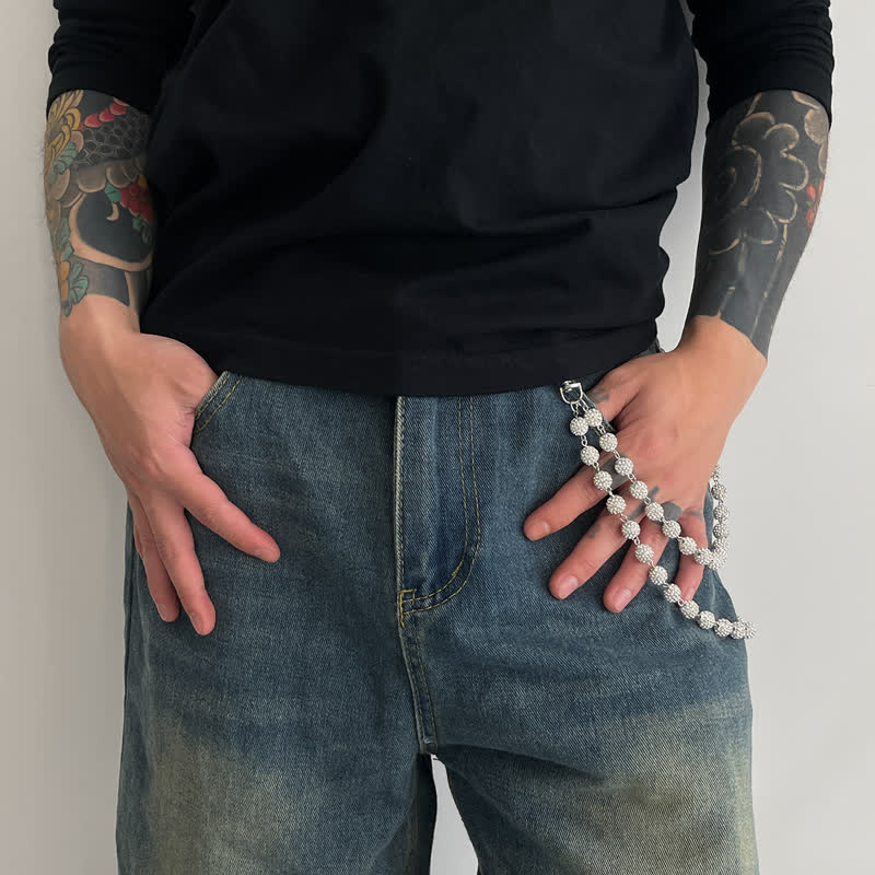 Catena per pantaloni a doppio strato con diamanti scintillanti - image 6