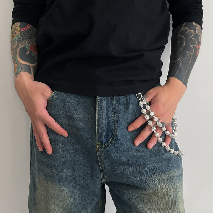 Catena per pantaloni a doppio strato con diamanti scintillanti - image 6