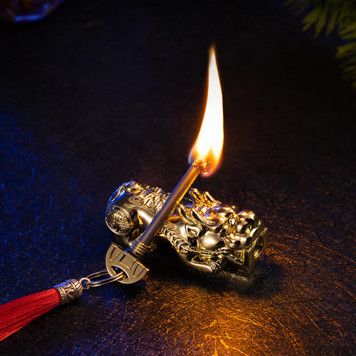 Accendino a olio ricaricabile Lucky Fortune con fiammiferi permanenti - Oro - image 0