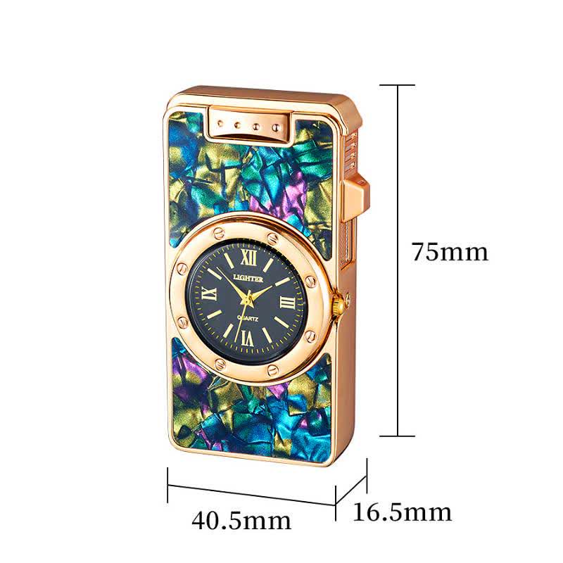 Accendino a butano Time Flame Colorful Shells con orologio - image 9