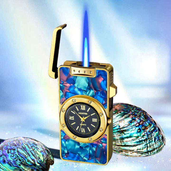 Accendino a butano Time Flame Colorful Shells con orologio - Ambilight - Bronzo - image 19