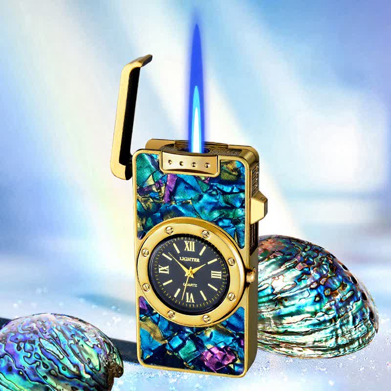 Accendino a butano Time Flame Colorful Shells con orologio - Abisso - Bronzo - image 21