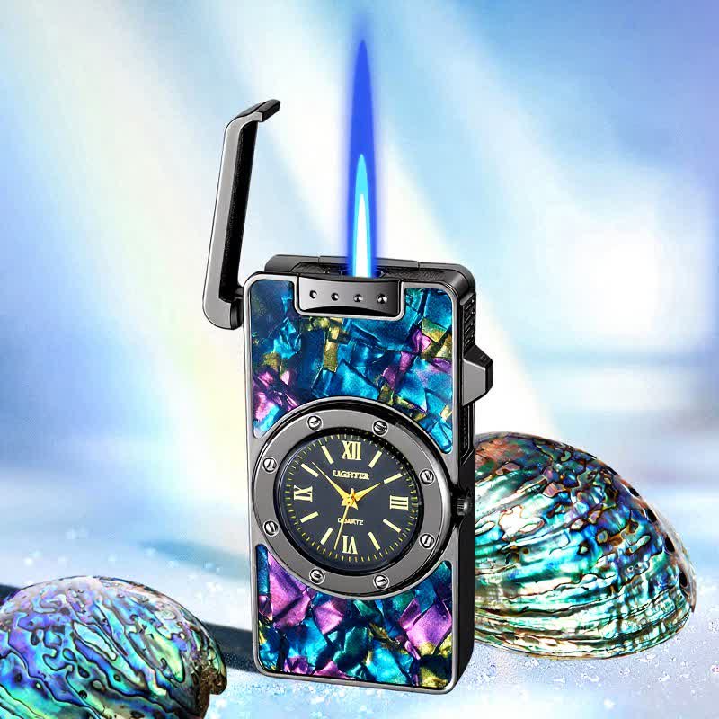 Accendino a butano Time Flame Colorful Shells con orologio - Abisso - Nero ghiaccio - image 15