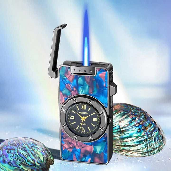 Accendino a butano Time Flame Colorful Shells con orologio - Ambilight - Nero ghiaccio - image 13