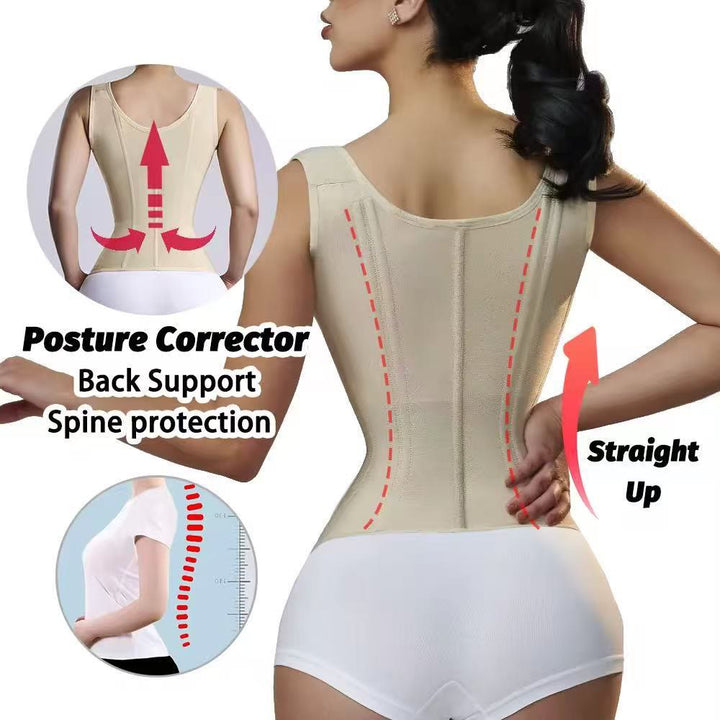 Gilet modellante sottoseno da donna con reggiseno incorporato, corsetto dimagrante - image 4