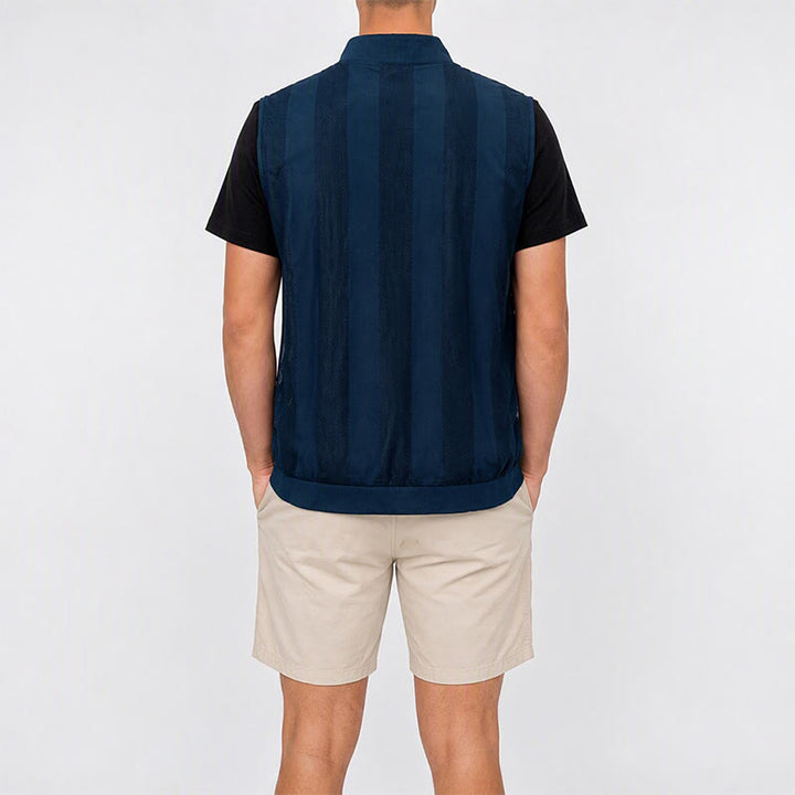 Gilet casual da uomo leggero in rete trasparente con cerniera - image 2