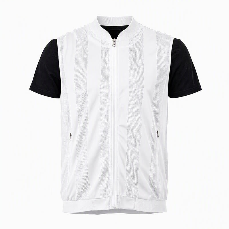 Gilet casual da uomo leggero in rete trasparente con cerniera - image 14