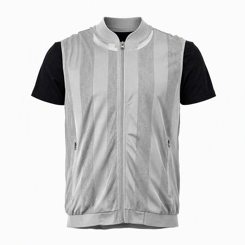 Gilet casual da uomo leggero in rete trasparente con cerniera - image 15