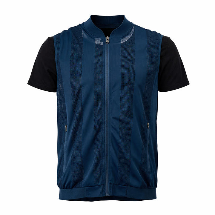 Gilet casual da uomo leggero in rete trasparente con cerniera - image 11