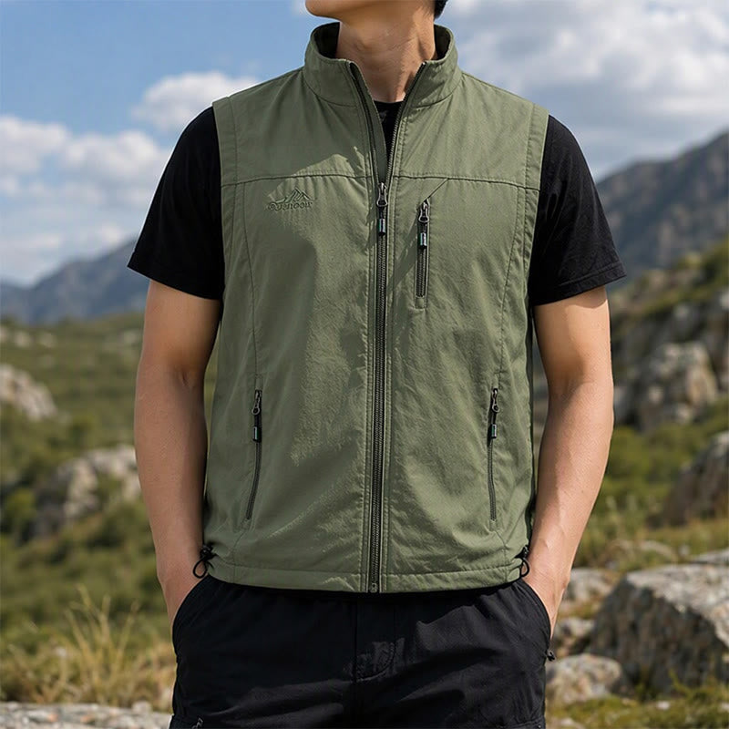 Gilet da uomo casual ad asciugatura rapida per attività all'aperto. - Verde militare - 5XL - image 7