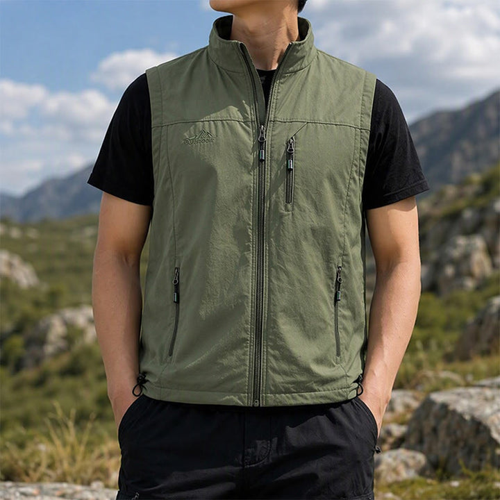 Gilet da uomo casual ad asciugatura rapida per attività all'aperto. - Verde militare - 5XL - image 7