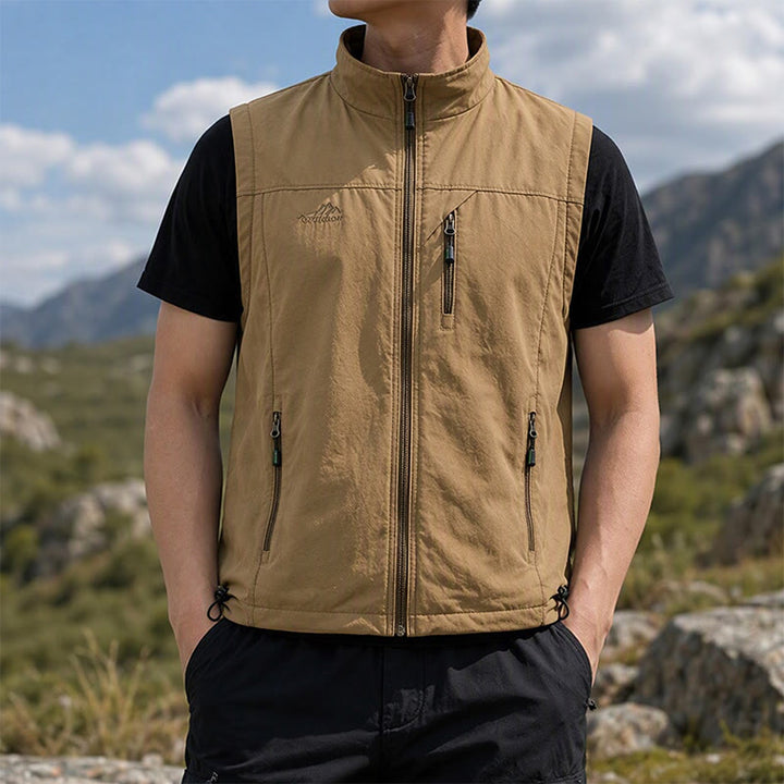 Gilet da uomo casual ad asciugatura rapida per attività all'aperto. - Cachi - 5XL - image 0