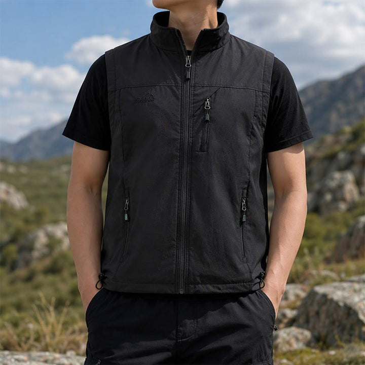 Gilet da uomo casual ad asciugatura rapida per attività all'aperto. - Nero - 5XL - image 5