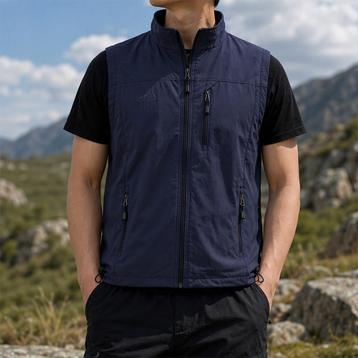 Gilet da uomo casual ad asciugatura rapida per attività all'aperto. - Blu scuro - 5XL - image 8