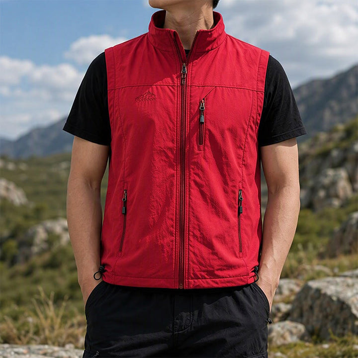 Gilet da uomo casual ad asciugatura rapida per attività all'aperto. - Rosso - 5XL - image 6