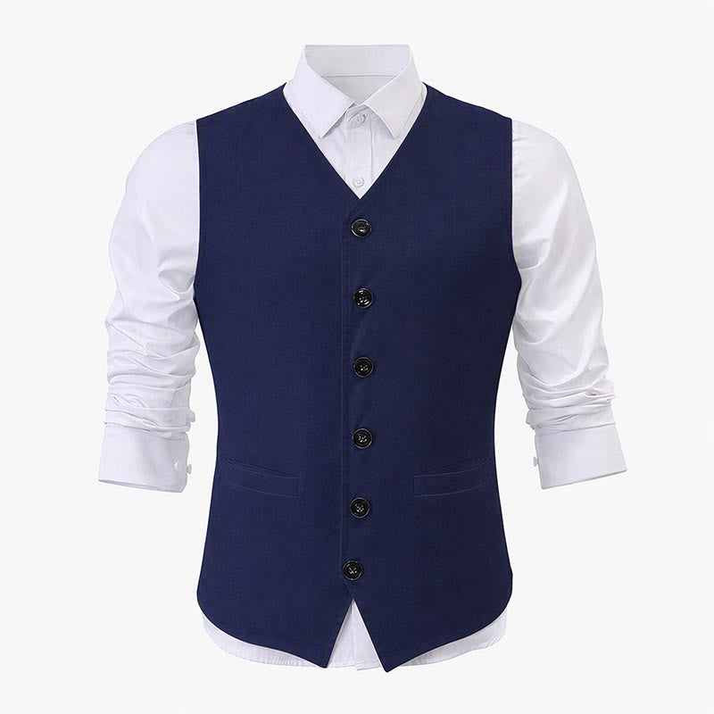 Gilet casual da uomo minimalista in misto lino e cotone - image 14