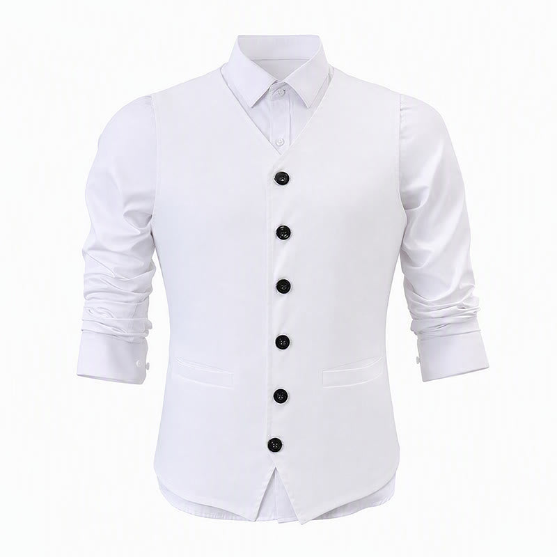 Gilet casual da uomo minimalista in misto lino e cotone - image 11