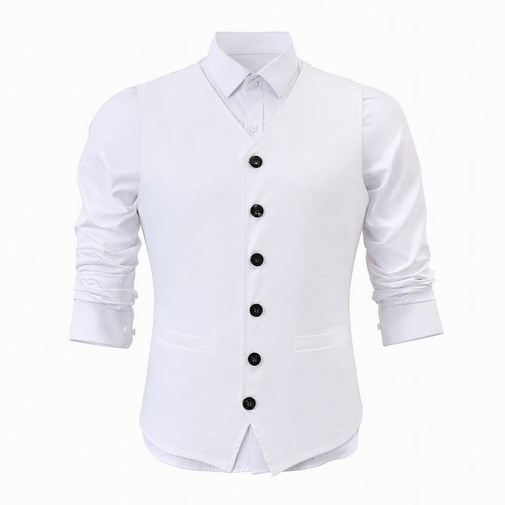 Gilet casual da uomo minimalista in misto lino e cotone - image 11