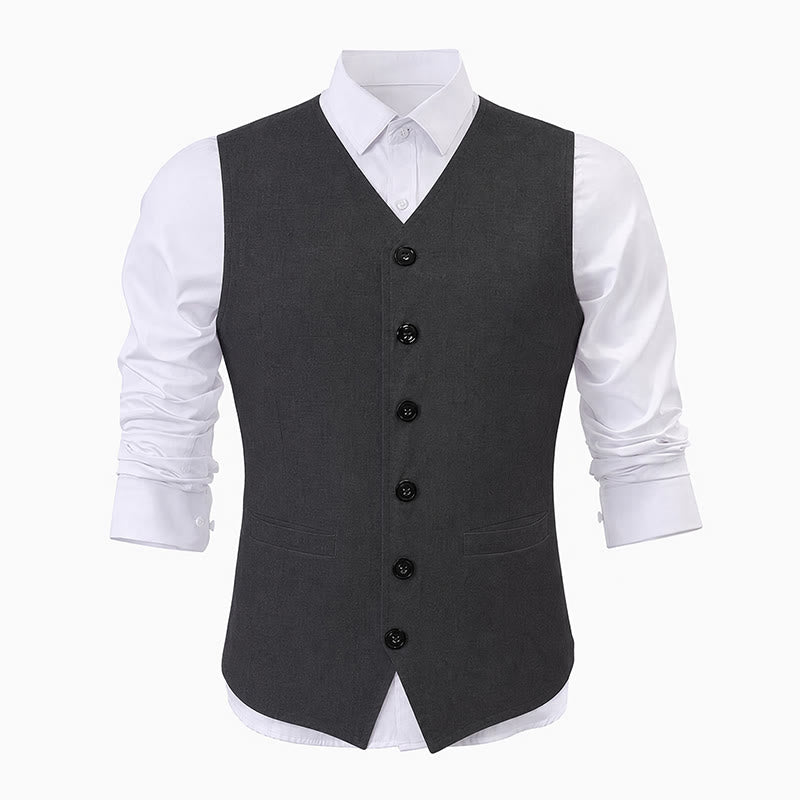 Gilet casual da uomo minimalista in misto lino e cotone - image 13