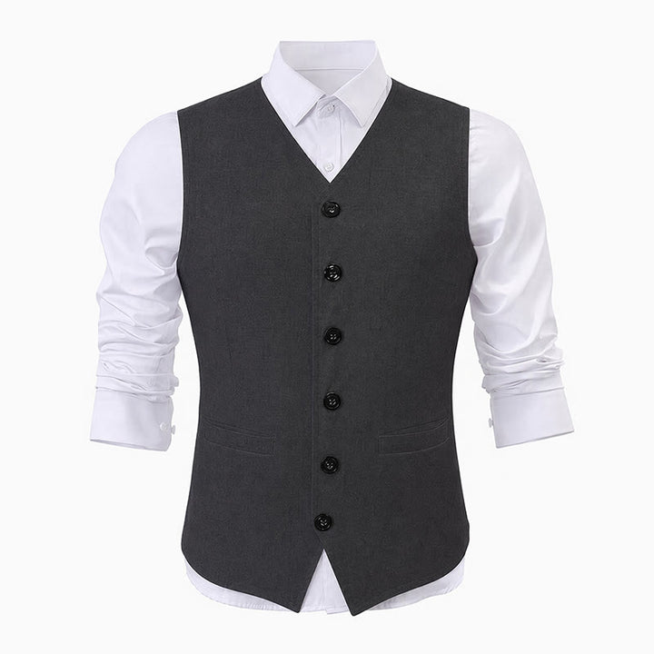 Gilet casual da uomo minimalista in misto lino e cotone - image 13