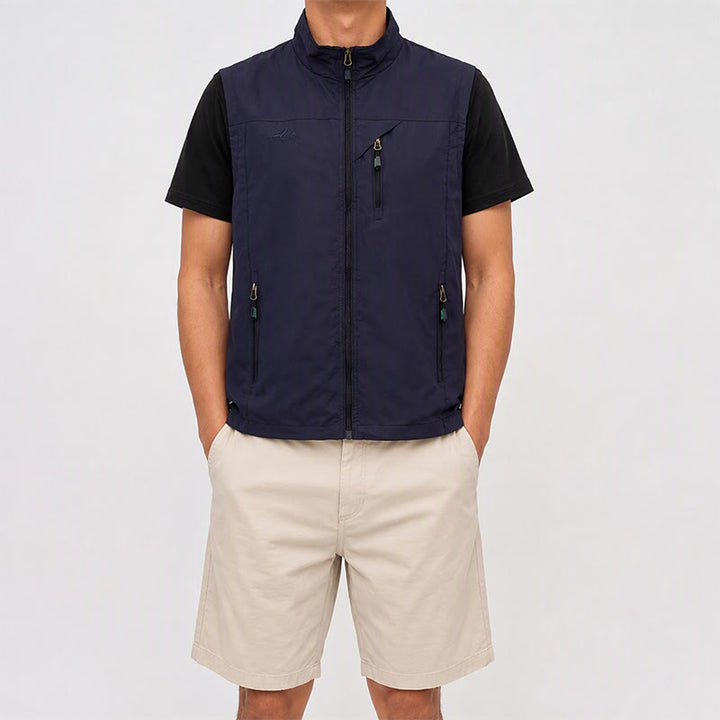 Gilet leggero da uomo per tutte le stagioni, ad asciugatura rapida, con molteplici tasche e cerniera. - image 1