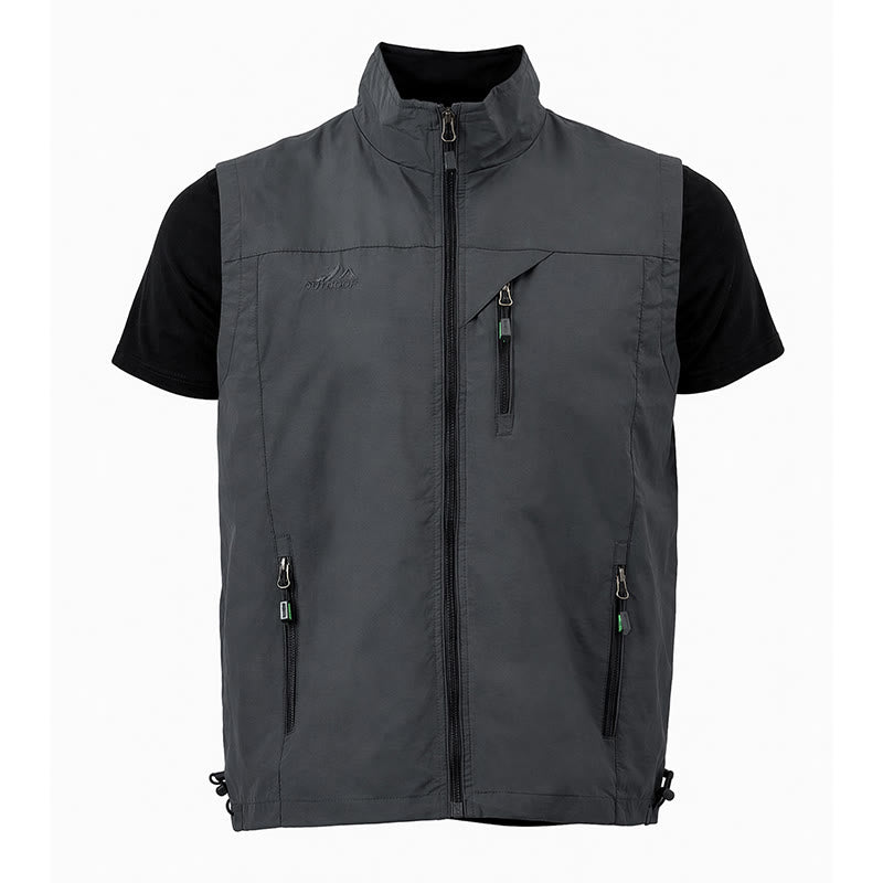 Gilet leggero da uomo per tutte le stagioni, ad asciugatura rapida, con molteplici tasche e cerniera. - image 16