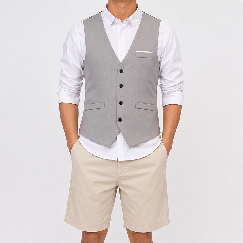 Gilet da uomo slim fit in stile britannico, ideale per abiti formali e da lavoro. - image 1