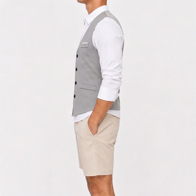 Gilet da uomo slim fit in stile britannico, ideale per abiti formali e da lavoro. - image 3