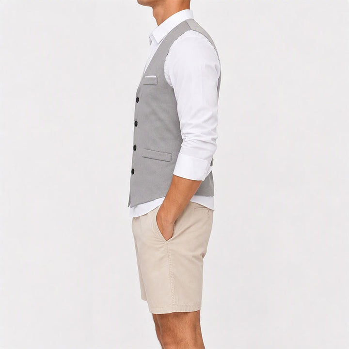 Gilet da uomo slim fit in stile britannico, ideale per abiti formali e da lavoro. - image 3