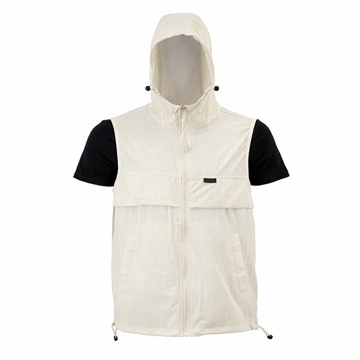 Gilet sportivo da uomo traspirante con cappuccio e protezione solare per attività all'aperto. - image 23