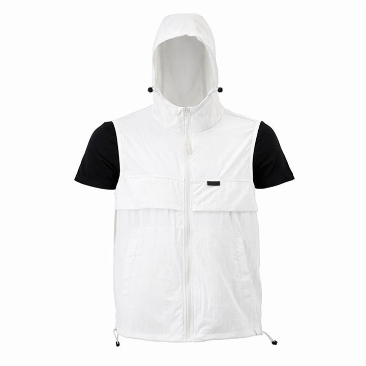 Gilet sportivo da uomo traspirante con cappuccio e protezione solare per attività all'aperto. - image 18