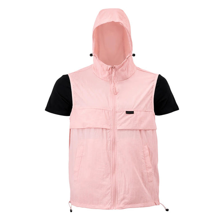 Gilet sportivo da uomo traspirante con cappuccio e protezione solare per attività all'aperto. - image 22