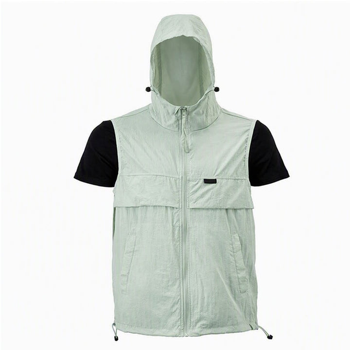 Gilet sportivo da uomo traspirante con cappuccio e protezione solare per attività all'aperto. - image 19