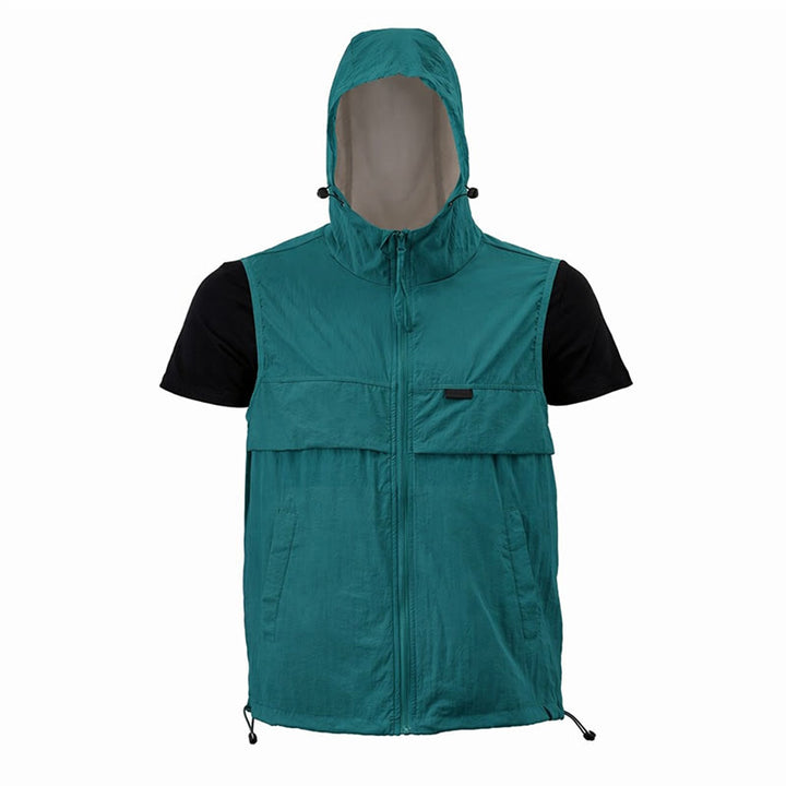 Gilet sportivo da uomo traspirante con cappuccio e protezione solare per attività all'aperto. - image 20