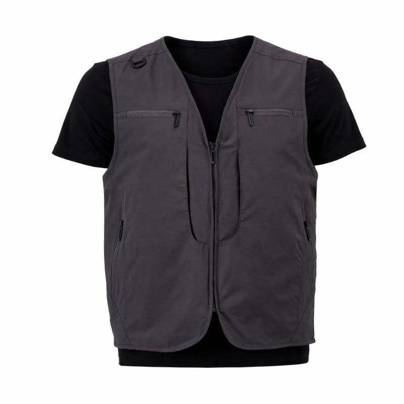 Gilet da uomo multiuso ad asciugatura rapida per attività all'aperto, con tasche con cerniera. - image 15