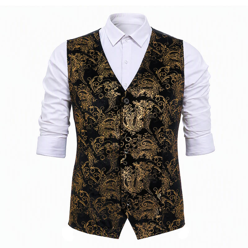 Gilet da uomo di lusso con stampa barocca vintage per feste e serate in discoteca - image 11