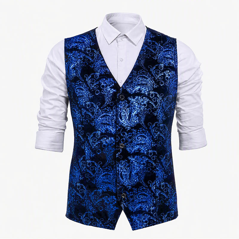 Gilet da uomo di lusso con stampa barocca vintage per feste e serate in discoteca - image 14